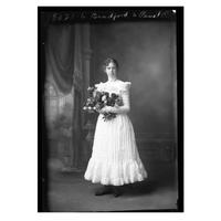 Childs Art Gallery 1890 Glass Plate Negative of Young Woman with Flowers