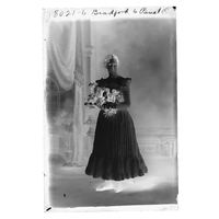 Childs Art Gallery 1890 Glass Plate Negative of Young Woman with Flowers