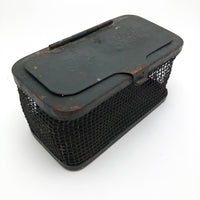 Dark Green Vintage Metal Mesh Live Bait Cage Box