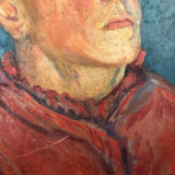 Vintage Oil on Board Portrait of a Cardinal, Unsigned