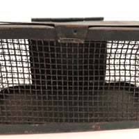 Dark Green Vintage Metal Mesh Live Bait Cage Box