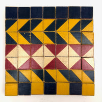 Great Old Color Cubes Set of 49 Blocks with Handmade Cigar Box Holder