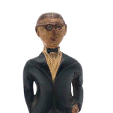 Wonderful Old Hand-carved, Painted Man with Glasses