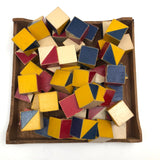 Great Old Color Cubes Set of 49 Blocks with Handmade Cigar Box Holder