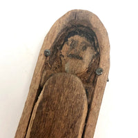 Primitive Antique Whittled Uncle Sam Figure in Coffin