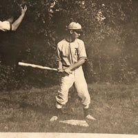 Batter and Catcher, Antique Baseball Real Photo Postcard