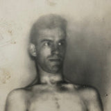 Old Real Photo Postcard of Bare Chested Man with Folded Arms