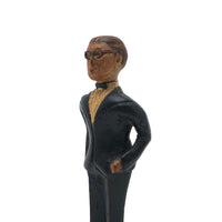 Wonderful Old Hand-carved, Painted Man with Glasses