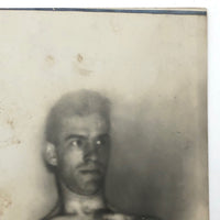 Old Real Photo Postcard of Bare Chested Man with Folded Arms