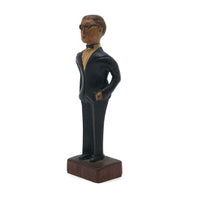 Wonderful Old Hand-carved, Painted Man with Glasses