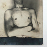 Old Real Photo Postcard of Bare Chested Man with Folded Arms