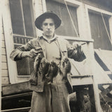 Little Gull Lake, Minnesota "Me and Bluegills" c. 1930s  Black and White Photo