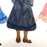 Set of Five Watercolor Paper Doll Dresses