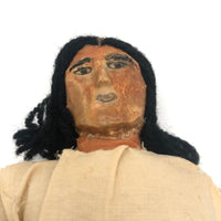 Beautiful Native American Cloth Doll with Hand-painted Papier Mache Head