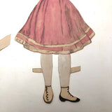 Set of Five Watercolor Paper Doll Dresses