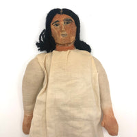 Beautiful Native American Cloth Doll with Hand-painted Papier Mache Head