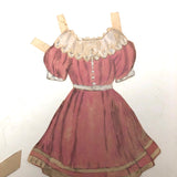 Set of Five Watercolor Paper Doll Dresses