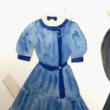 Set of Five Watercolor Paper Doll Dresses