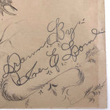 C. 1900 Ink, Inkwash, Pencil Drawing of Two Hunted Deer