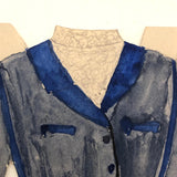 Set of Five Watercolor Paper Doll Dresses