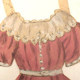 Set of Five Watercolor Paper Doll Dresses