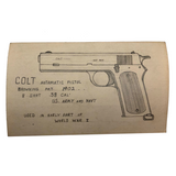 Set of 21 Graphite Drawings of Hand Guns on Card Catalog Index Cards