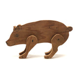Handmade Jointed Wooden Animals with Hand-drawn Faces