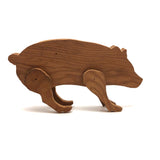 Handmade Jointed Wooden Animals with Hand-drawn Faces