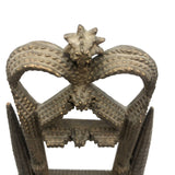 Antique Gold Painted Sculptural Tramp Art Standing Frame with Star on Top