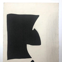 French Abstract Modern Signed Print in the Manner of Ubac and Soulages, 1978