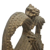 Antique Gold Painted Sculptural Tramp Art Standing Frame with Star on Top