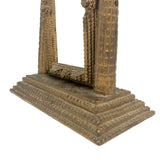 Antique Gold Painted Sculptural Tramp Art Standing Frame with Star on Top