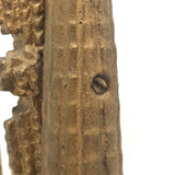 Antique Gold Painted Sculptural Tramp Art Standing Frame with Star on Top