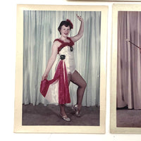 Fabulously Posed Girl in her Dance Costumes, Set of 3 Vintage Photos