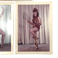 Fabulously Posed Girl in her Dance Costumes, Set of 3 Vintage Photos