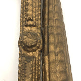 Antique Gold Painted Sculptural Tramp Art Standing Frame with Star on Top