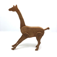 Handmade Jointed Wooden Animals with Hand-drawn Faces