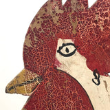 Rooster Sewing Caddy with Incredible Alligatored Crest and Waddle!