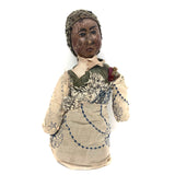 Amazing Patchwork Doll with Carved Wooden Head