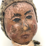 Amazing Patchwork Doll with Carved Wooden Head