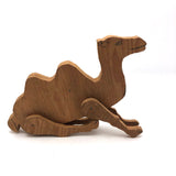 Handmade Jointed Wooden Animals with Hand-drawn Faces