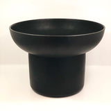 Large Mid-Century Matte Black Italian Ceramic Planter