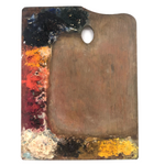 Thickly Caked Large Old Wooden Painter's Palette