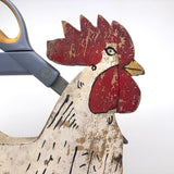 Rooster Sewing Caddy with Incredible Alligatored Crest and Waddle!