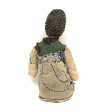 Amazing Patchwork Doll with Carved Wooden Head