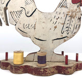 Rooster Sewing Caddy with Incredible Alligatored Crest and Waddle!