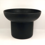 Large Mid-Century Matte Black Italian Ceramic Planter
