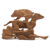 Handmade Jointed Wooden Animals with Hand-drawn Faces