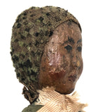 Amazing Patchwork Doll with Carved Wooden Head