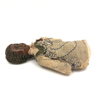 Amazing Patchwork Doll with Carved Wooden Head